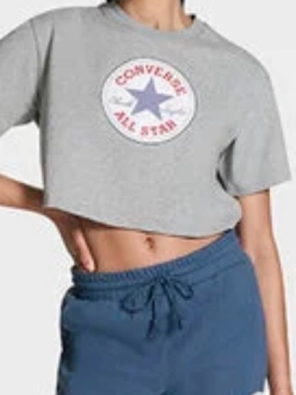 Converse Heather Gray Logo Patch T-Shirt, S